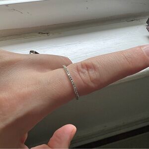 Monica Vinader skinny diamond eternity ring size 8 sterling silver